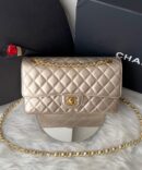 Bolsa Chanel Classic 255 Metálica - Dourado