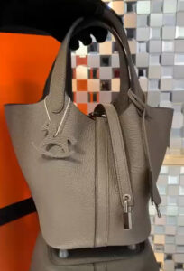 Bolsa Hermes Picotin Lock 18 - Cinza/Prata