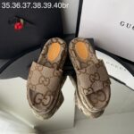 Sandália Gucci Angelina Plataforma 55mm  - Bege