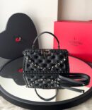 Bolsa Valentino Tiracolo Rockstud Padded - All Black