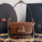 Bolsa Gucci 1955 Horsebit Top Handle-Marrom