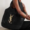 Bolsa YSL Icare em Ráfia-Preto
