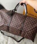 Mala LV Baú Keepall Damier - Marrom