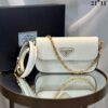 Bolsa Prada Couro Saffiano - Branco/Dourado