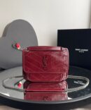 Bolsa YSL Niki - Vinho/Prata