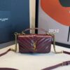 Bolsa Carteira YSL Matelassê-Vinho/Dourado
