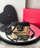 Bolsa Valentino VLogo Ráfia  Bege/Preto