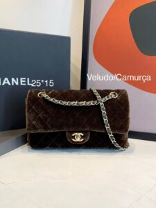 Bolsa Chanel Classic 11.12 Camurça-Cafe