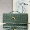 Bolsa Clutch Bottega Longo Andiamo com Alça - Verde Escuro