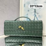 Bolsa Clutch Bottega Longo Andiamo com Alça - Verde Escuro