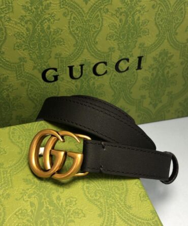 Cinto Gucci 3cm Fivela Duplo G - Oferta