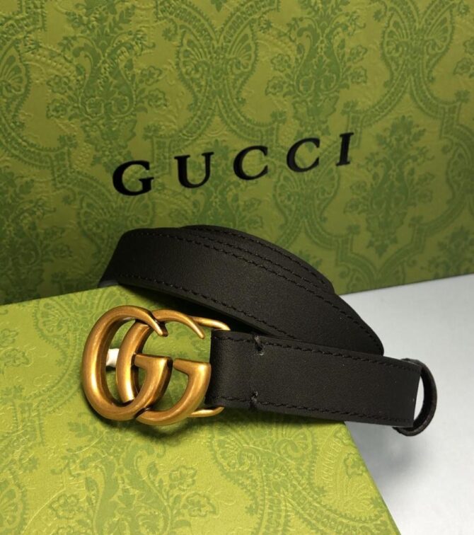 Cinto Gucci 3cm Fivela Duplo G - Oferta