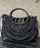 Bolsa Valentino Garavani AllKnots Trançada - Preto