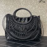 Bolsa Valentino Garavani AllKnots Trançada - Preto