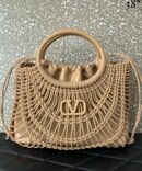 Bolsa Valentino Garavani AllKnots Trançada - Nude