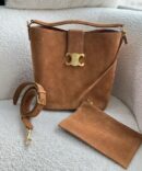 Bolsa Celine Louise em Camurça - Caramelo