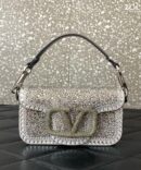 Bolsa Valentino Vlogo Pequena Strass - Prata