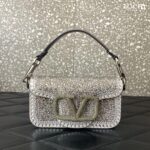 Bolsa Valentino Vlogo Pequena Strass - Prata