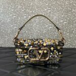 Bolsa Valentino Vlogo Pequena com Paete - Dourado