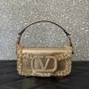 Bolsa Valentino Vlogo Pequena com Cristais - Dourado