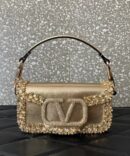 Bolsa Valentino Vlogo Pequena com Cristais - Dourado