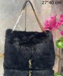 Bolsa YSL Jamie em Pele de Carneiro - Preto/Dourado