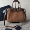 Bolsa Prada Buckle Camurça - Marrom