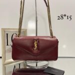 Bolsa Saint Laurent Calypso - Vinho/Dourado