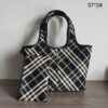 Bolsa Burberry Tote Check de Algodão - Preto