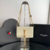 Bolsa YSL Kate Tassel Crocodilo - Off White/Dourado