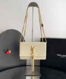 Bolsa YSL Kate Tassel Crocodilo - Off White/Dourado