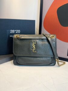  Bolsa YSL Niki G Granulada-Verde Musgo