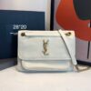  Bolsa YSL Niki G Granulada-Branco/Dourado