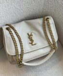 Bolsa YSL Niki G Granulada - Branco/Dourado