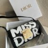 Bolsa Miss Dior Graffite com Aba - Preto/Branco