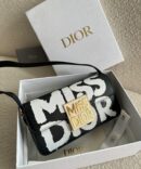 Bolsa Miss Dior Graffite com Aba - Preto/Branco