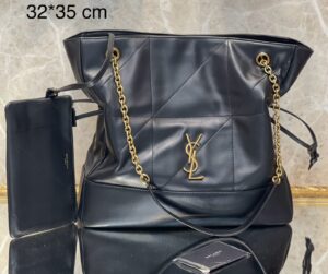 Bolsa YSL Jamie Pochon - Preto/Dourado