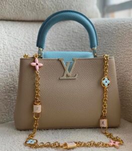 Bolsa LV Capucines BB Taurillon - Bege/Azul