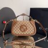 Bolsa Gucci Blondie De Alça Média Monogram - Marrom/Bege