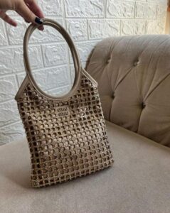 Bolsa Miu Miu Ivy Tote Pequena - Bege