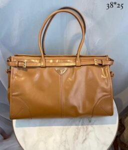 Bolsa Prada Grande em Couro GM - Caramelo