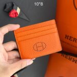 Carteira Hermes Porta Cartão H - Laranja