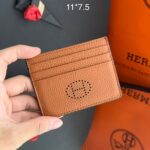 Carteira Hermes Porta Cartão H - Caramelo