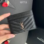 Porta Cartão Ysl Carteira-Caviar/Prata