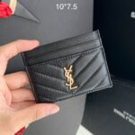 Porta Cartão Ysl Carteira-Lambiskin/Dourado