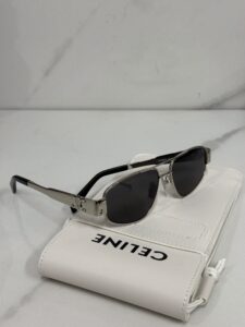 Óculos Solar Celine Duplo Metal - Prata