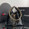 Bolsa Chanel Hobo pequena couro-Preta