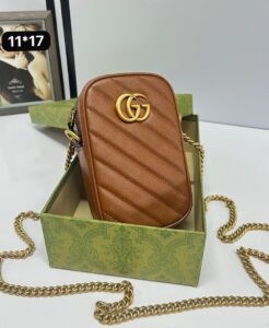 Bolsa Gucci Marmont Mini Vertical-Caramelo