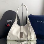 Bolsa Prada Tote Média de couro -Off White