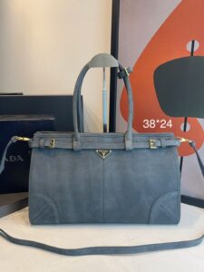 Bolsa Prada Tote Camurça- Cinza Claro